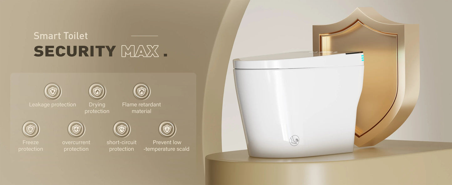 Smart Toilet with Bidet, Heated Seat, Warm Air Dryer, Auto Flush, Remote Control, LED Display, Luxury One-Piece Elongated Toilet DealNede