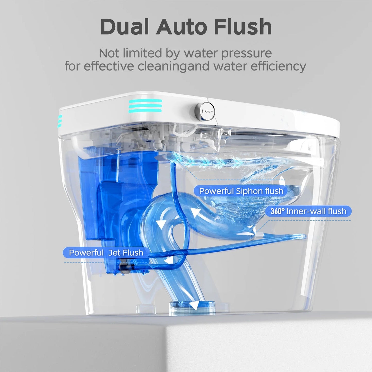 Smart Toilet with Bidet, Heated Seat, Warm Air Dryer, Auto Flush, Remote Control, LED Display, Luxury One-Piece Elongated Toilet DealNede