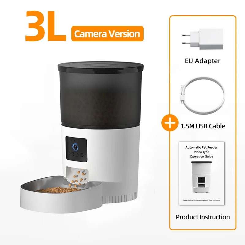 ROJECO Luxury Smart Pet Feeder with Camera – WiFi Cat & Dog Food Dispenser, HD Video Monitoring, Voice Meal Call, Remote App Control DealNede