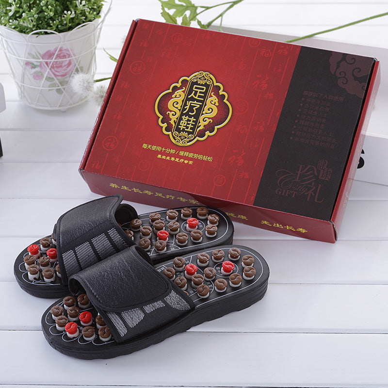 Home women's summer cool slippers indoor home non-slip home couple massage slippers foot acupuncture point foot massage shoes for men DealNede™