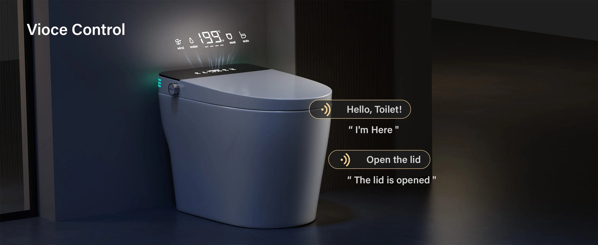 Smart Toilet with Bidet, Heated Seat, Warm Air Dryer, Auto Flush, Remote Control, LED Display, Luxury One-Piece Elongated Toilet DealNede