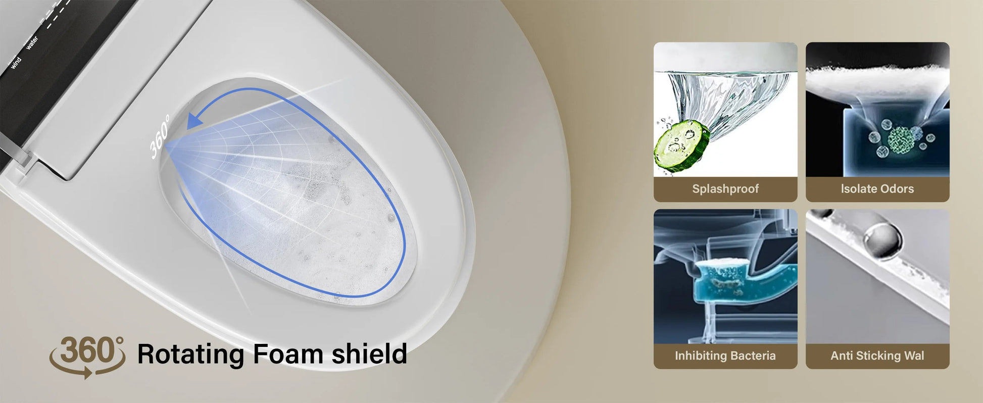 Smart Toilet with Bidet, Heated Seat, Warm Air Dryer, Auto Flush, Remote Control, LED Display, Luxury One-Piece Elongated Toilet DealNede