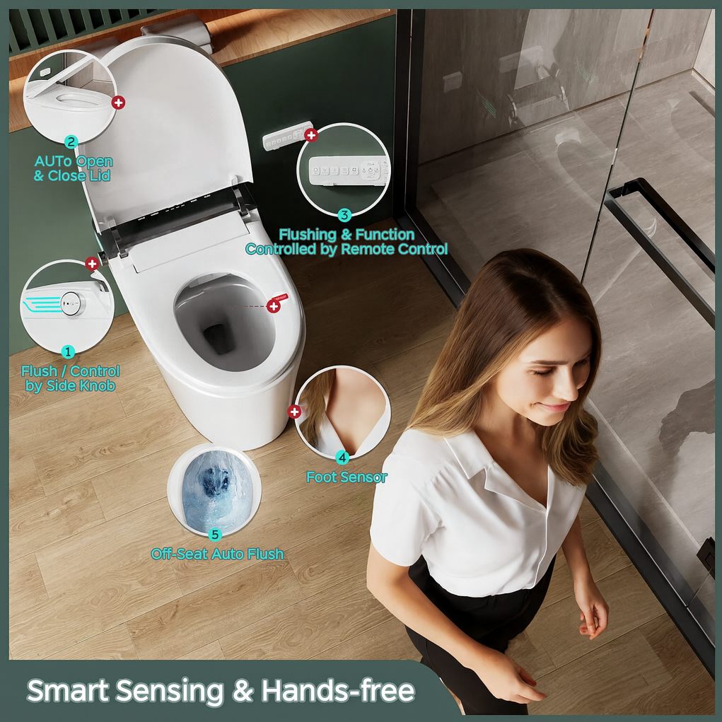 Luxury Smart Toilet with Bidet & Heated Seat –Auto Flush & LED Control DealNede