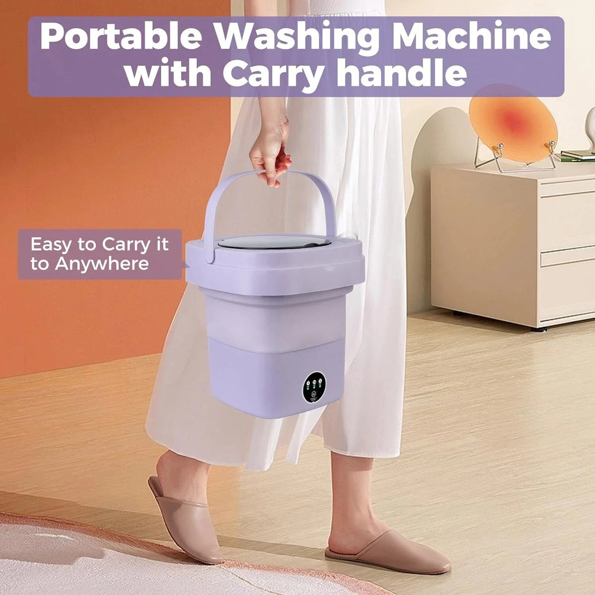 Mini Foldable Washer Portable Washing Machine Spin Dryer Washer For Camping Travel Home Underwear Sock 8L Laundry Cloth Tool DealNede™