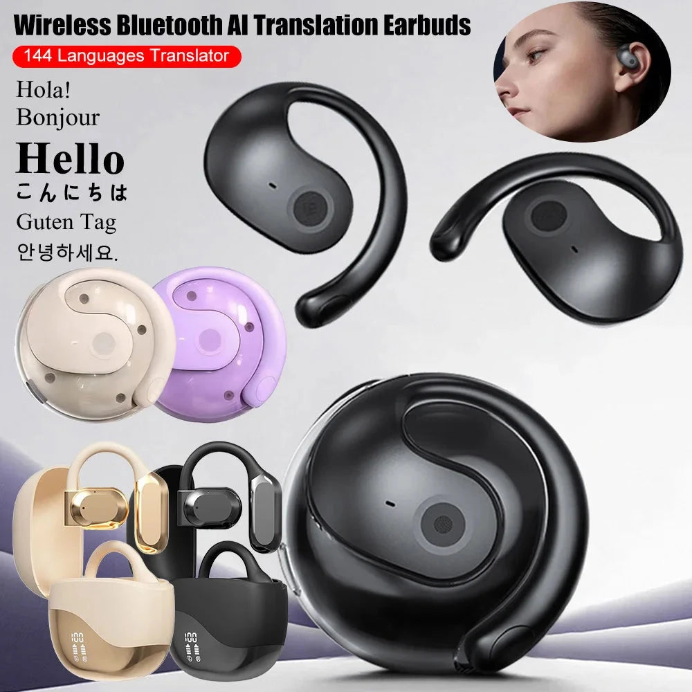 Wireless Bluetooth AI Translation Earbuds 144 Languages Headset DealNede™