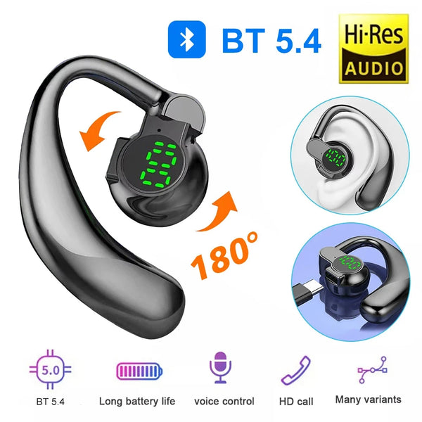 Bluetooth 5.4 Wireless Headset Noise Reduction Sports Earphones DealNede™