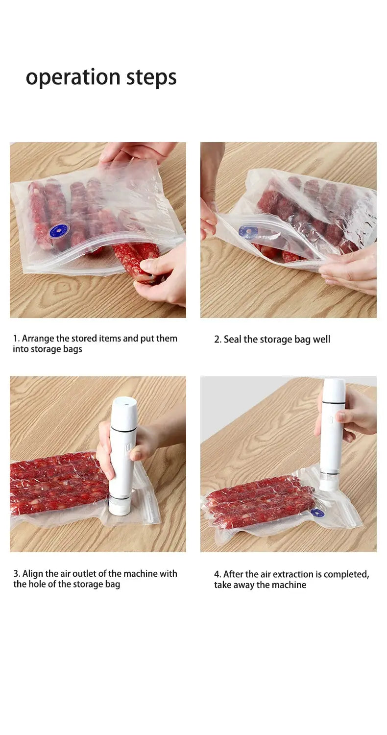 Portable Electric Vacuum Sealer Pump – Handheld Food Saver for Fresh Storage, Freezer & Travel Bags DealNede