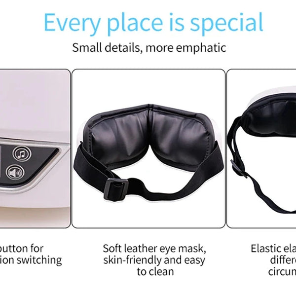 Smart Portable Vibration Eye Massager Airbag Compress Eye Care Tool Bluetooth Music Eye Massage Eye Relax Fatigue Sleepping Mask DealNede™