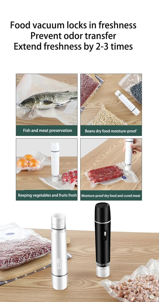 Portable Electric Vacuum Sealer Pump – Handheld Food Saver for Fresh Storage, Freezer & Travel Bags DealNede