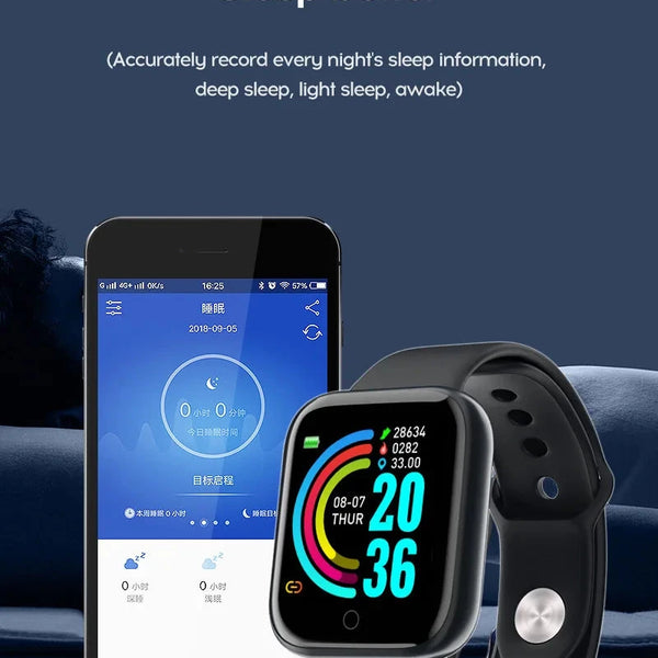 Y68 Smart Watch Heart Rate Oxygen Blood Pressure Monitor DealNede™