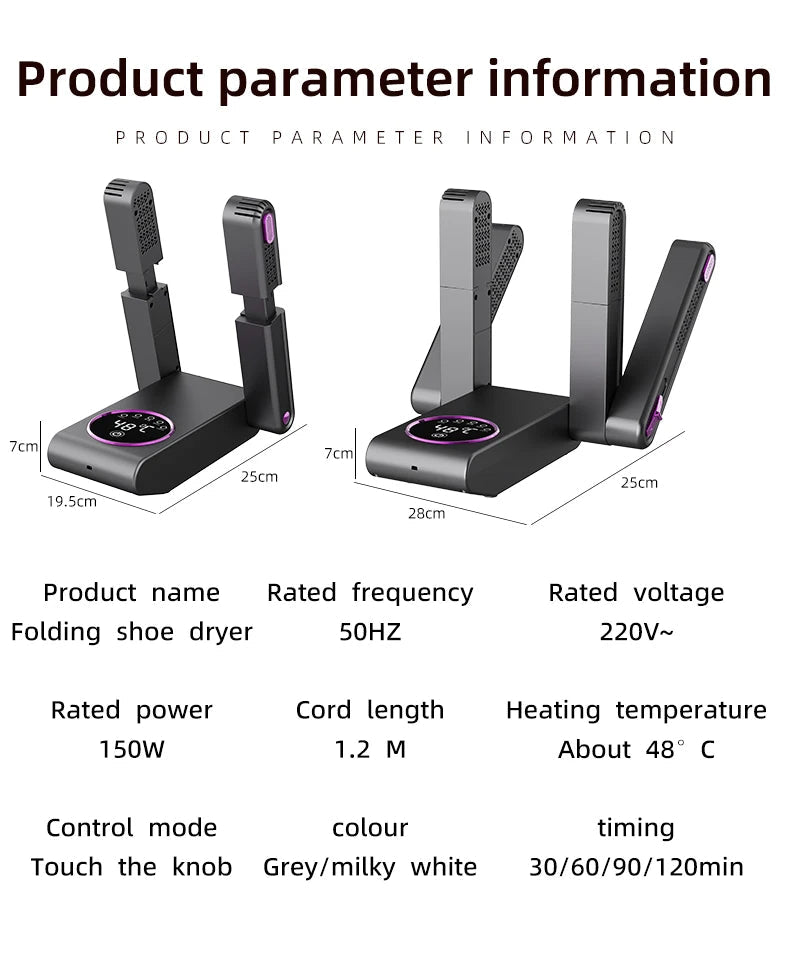 2025 Intelligent Electric Shoe Dryer Timer Adjustable Dryer Quick Drying Deodorizing Sterilizing Shoe Dryer Shoe Warmer Heater DealNede™