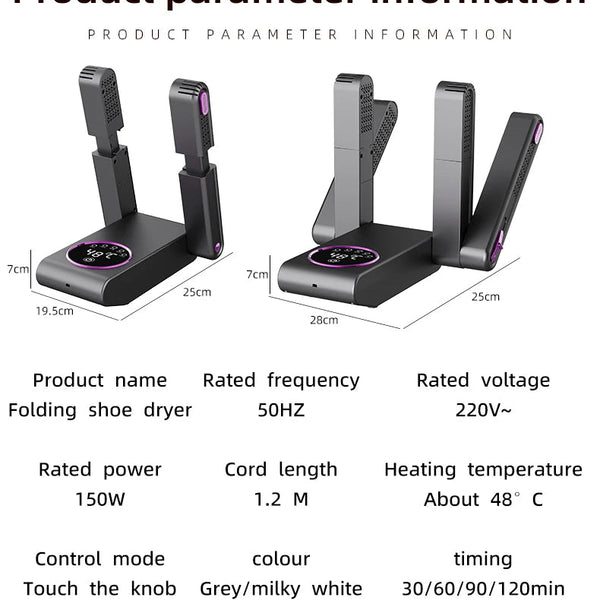 2025 Intelligent Electric Shoe Dryer Timer Adjustable Dryer Quick Drying Deodorizing Sterilizing Shoe Dryer Shoe Warmer Heater DealNede™