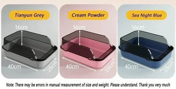 Easy Clean Cat Toilet Box Semi Enclosed High Fence Litter Tray DealNede™