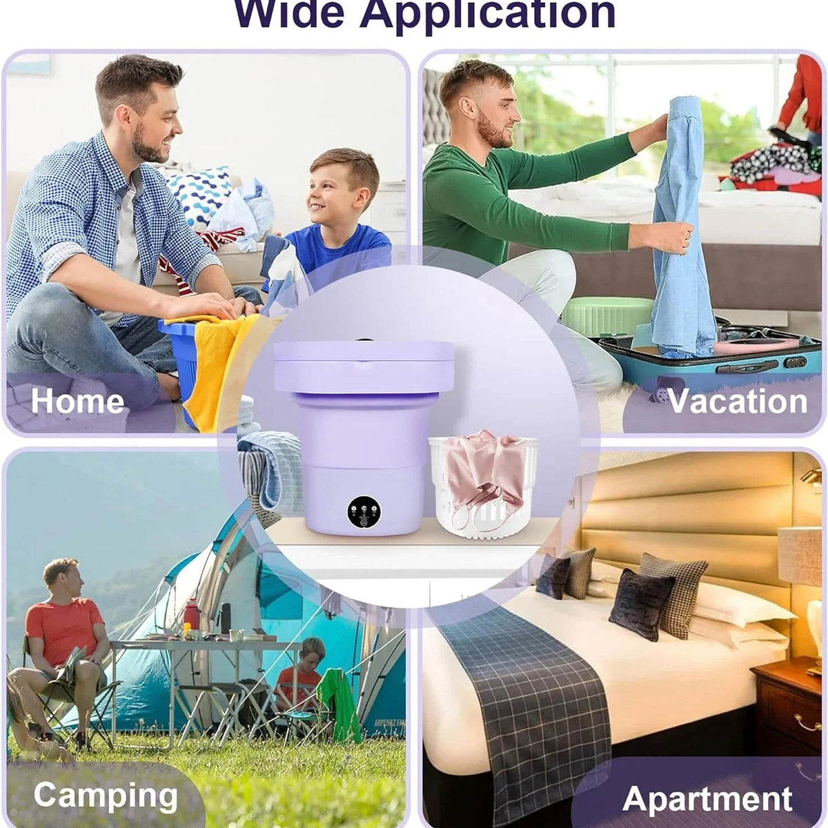 Mini Foldable Washer Portable Washing Machine Spin Dryer Washer For Camping Travel Home Underwear Sock 8L Laundry Cloth Tool DealNede™