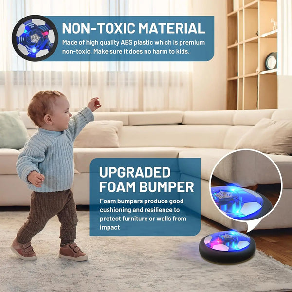 Hover Soccer Ball Kids Toy With Protective Foam Bumper And Colorful LED Lights ForBoys And Girls  (Battery supply)