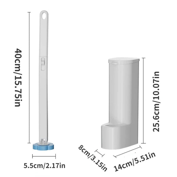 1SET White Disposable Toilet Brush Cleaner With Long Handle With Replaceable Brush Head Cleaning Brush Bathroom Accessories DealNede™