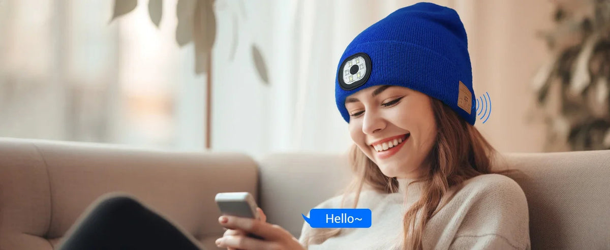 Night Run Marathon Night Fishing Bluetooth LED Light Warm Cap USB Rechargeable Music Knitted Cap 3 Gear Light Adjustment Cap DealNede™