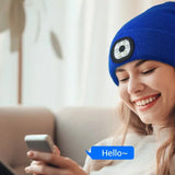 Night Run Marathon Night Fishing Bluetooth LED Light Warm Cap USB Rechargeable Music Knitted Cap 3 Gear Light Adjustment Cap DealNede™