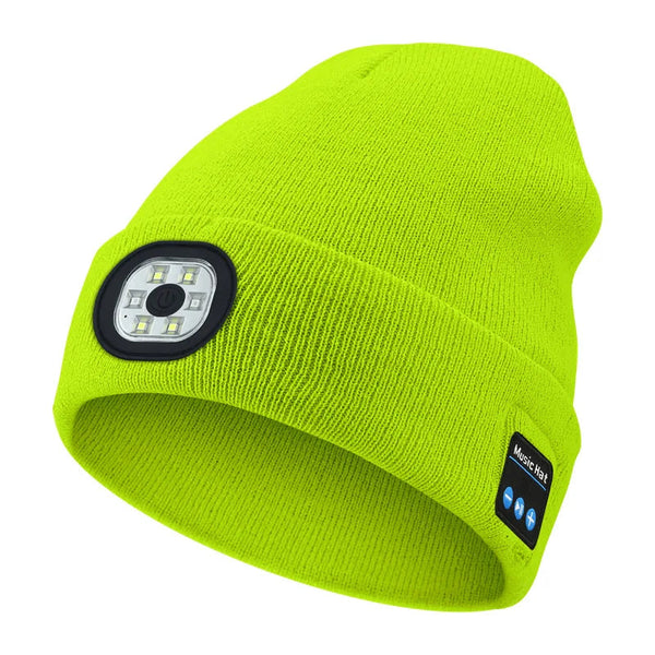 Can be equipped with Wireless Bluetooth music knitted hat new outdoorledlighting rechargeable detachable luminous sleeve cap DealNede™