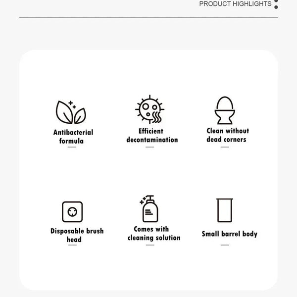 1SET White Disposable Toilet Brush Cleaner With Long Handle With Replaceable Brush Head Cleaning Brush Bathroom Accessories DealNede™