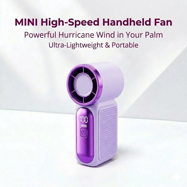 Portable Handheld Mini Fan, 6 Speeds 16900 RPM High Velocity Personal Fan with LED Display, USB Rechargeable, Mini Fan with Lanyard for Makeup, Travel, Outdoor Fan for Women Girl Gift, Pink