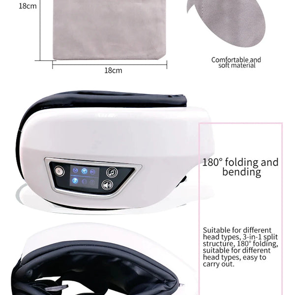 Smart Portable Vibration Eye Massager Airbag Compress Eye Care Tool Bluetooth Music Eye Massage Eye Relax Fatigue Sleepping Mask DealNede™