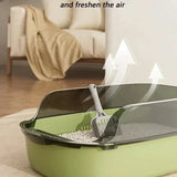 Easy Clean Cat Toilet Box with Scoop Semi Enclosed High Fence DealNede™