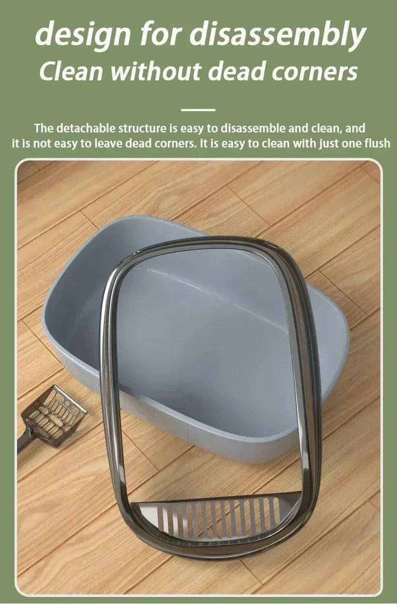 Easy Clean Cat Toilet Box with Scoop Semi Enclosed High Fence DealNede™