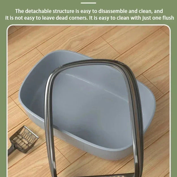 Easy Clean Cat Toilet Box Semi Enclosed High Fence Litter Tray DealNede™