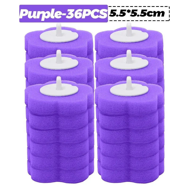 6-60PCS Disposable Toilet Brush Heads Bathroom Replacement Sponges Head Toilet Cleaning Brush Refills No Dead Angle Brush Heads DealNede™