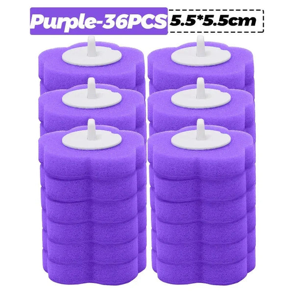 6-60PCS Disposable Toilet Brush Heads Bathroom Replacement Sponges Head Toilet Cleaning Brush Refills No Dead Angle Brush Heads DealNede™