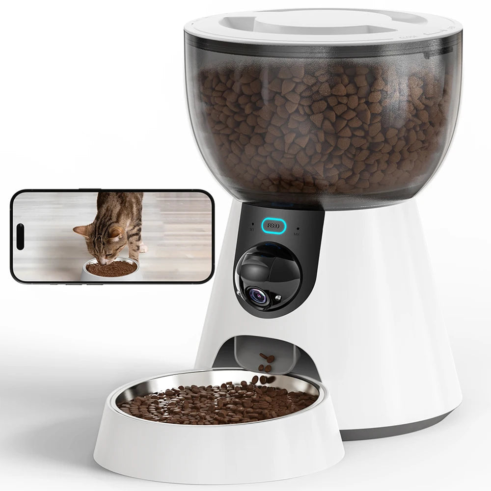 4L Smart Pet Feeder with HD Camera & WiFi – Automatic Cat & Dog Food Dispenser with App Control DealNede