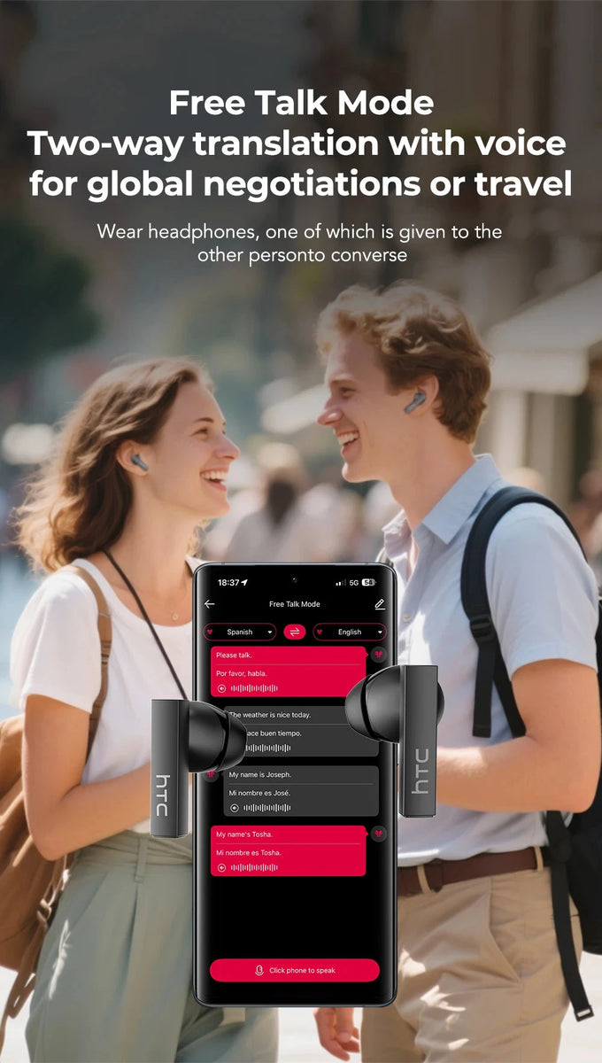 HTC NE40 Earphones – Bluetooth V6 TWS AI Translator Headphones DealNede™