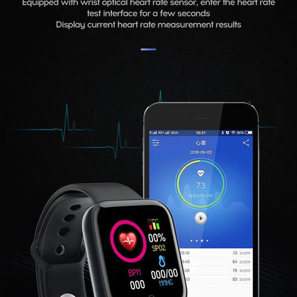 Y68 Smart Watch Heart Rate Oxygen Blood Pressure Monitor DealNede™
