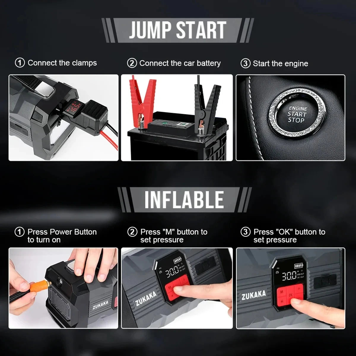 26800mAh Jump Starter with Air Compressor and Power Bank DealNede™