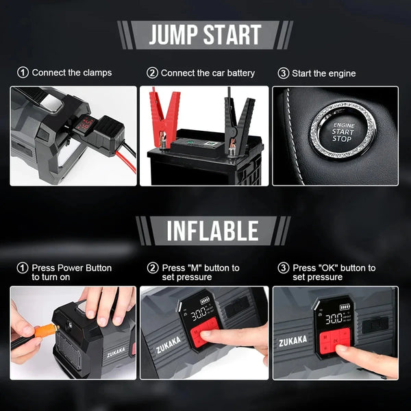 26800mAh Jump Starter with Air Compressor and Power Bank DealNede™