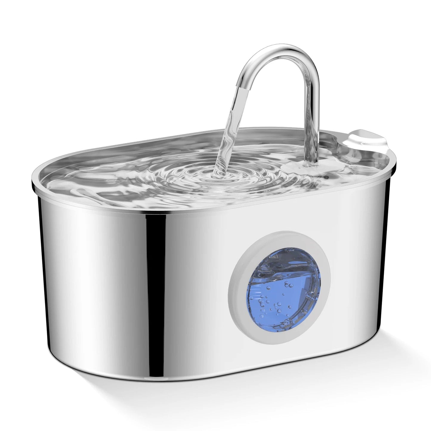 2.2L Stainless Steel Cat & Dog Water Fountain – Automatic Ultra-Quiet Pet Water Dispenser with Transparent Window & Filter System DealNede
