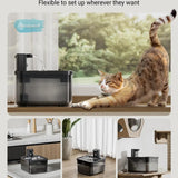 Stainless Steel Cat Water Fountain DownyPaws 2.5L Smart Pet Dispenser DealNede