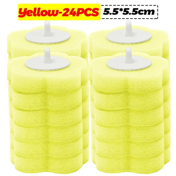 6-60PCS Disposable Toilet Brush Heads Bathroom Replacement Sponges Head Toilet Cleaning Brush Refills No Dead Angle Brush Heads DealNede™