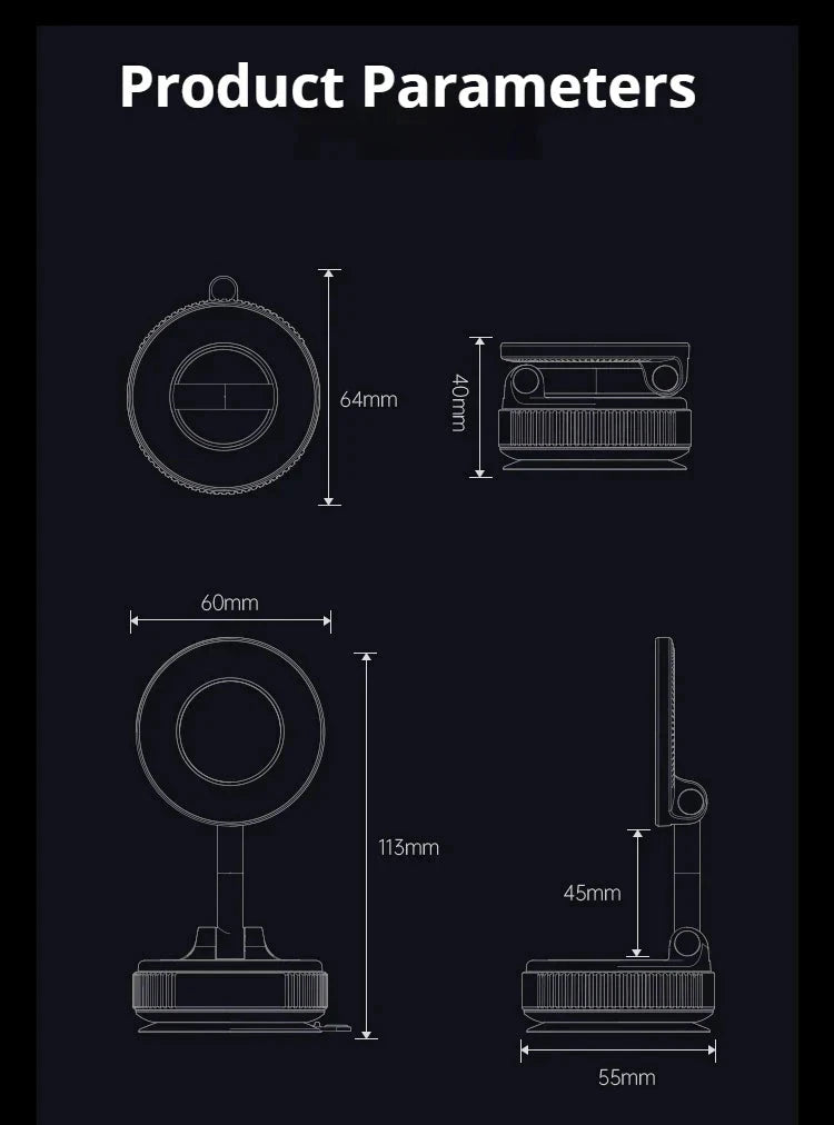 Xiaomi Magsafe Car Phone Holder 360 Rotatable Foldable Mount Stand DealNede™