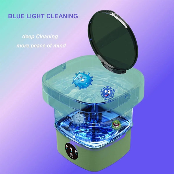 Mini Foldable Washer Portable Washing Machine Spin Dryer Washer For Camping Travel Home Underwear Sock 8L Laundry Cloth Tool DealNede™