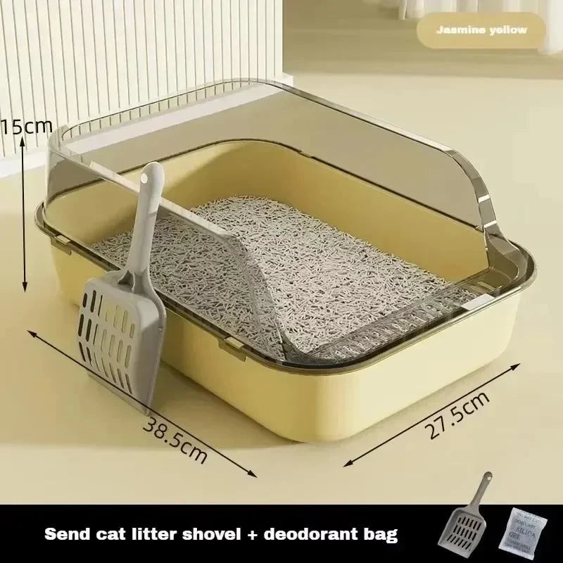 Easy Clean Cat Toilet Box Semi Enclosed High Fence Litter Tray DealNede™