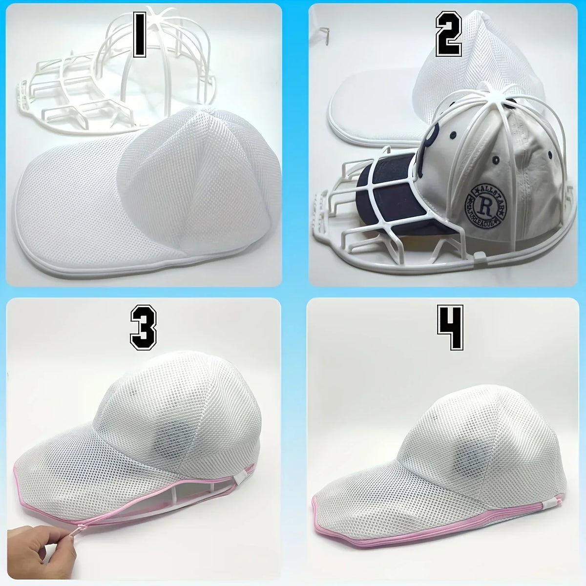 Hat cleaning cage for washing machines, hat cleaner with mesh bag,Hat bags or hat racks can be purchased separately.