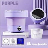 Mini Foldable Washer Portable Washing Machine Spin Dryer Washer For Camping Travel Home Underwear Sock 8L Laundry Cloth Tool DealNede™