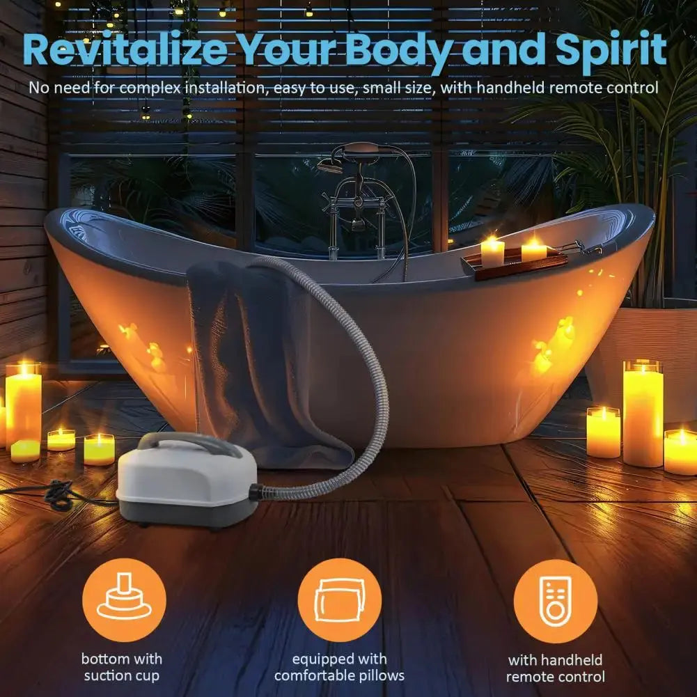 🛁 Home‑Spa Bubble Bath Mat – Electric, Non‑Slip Massage Mat with Remote Control & Pillow DealNede