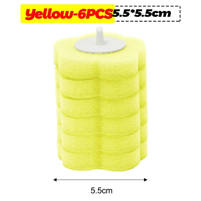 6-60PCS Disposable Toilet Brush Heads Bathroom Replacement Sponges Head Toilet Cleaning Brush Refills No Dead Angle Brush Heads DealNede™