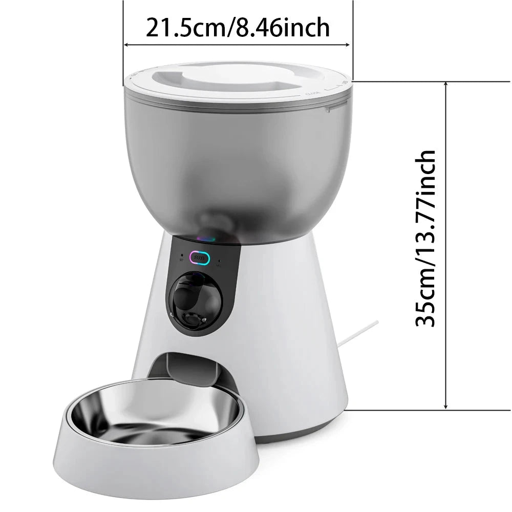 Smart Pet Feeder 4L HD Camera WiFi Automatic Cat and Dog Food Dispense DealNede