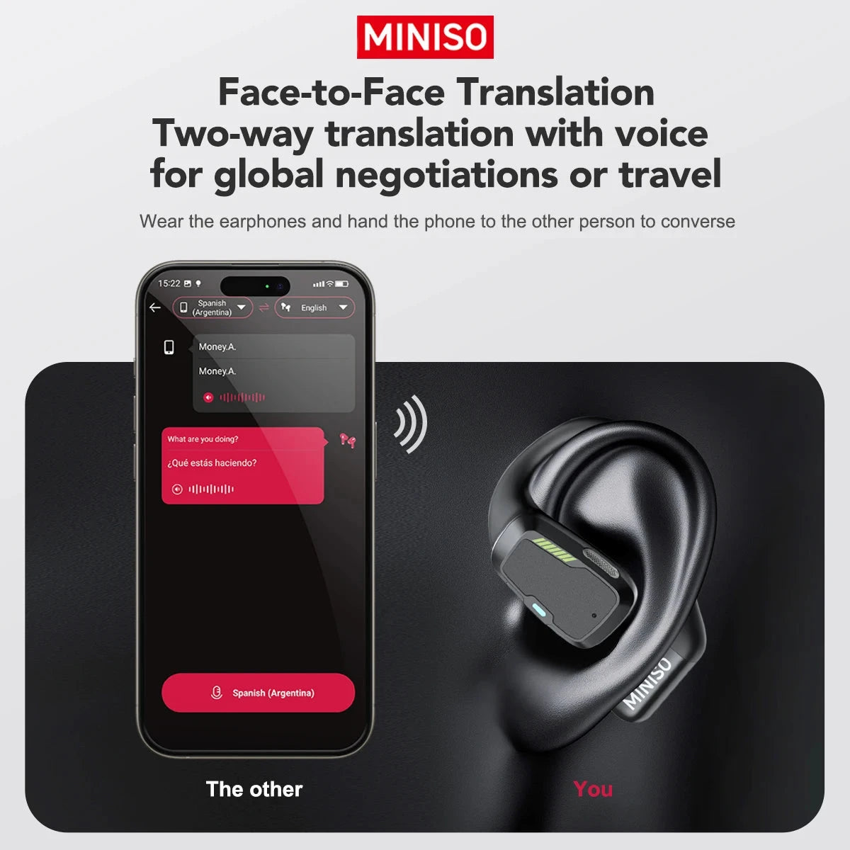 MINISO M98 Translator Earphone AI Wireless Headphones DealNede™