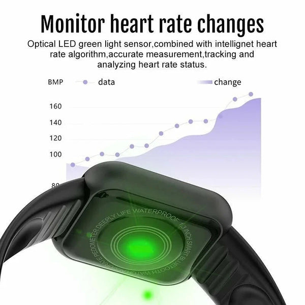 Y68 Smart Watch Heart Rate Oxygen Blood Pressure Monitor DealNede™