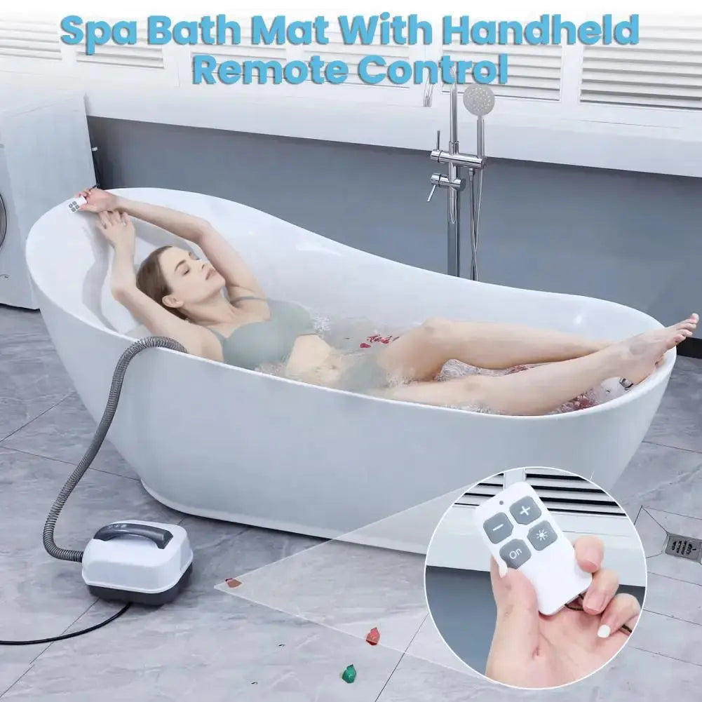 🛁 Home‑Spa Bubble Bath Mat – Electric, Non‑Slip Massage Mat with Remote Control & Pillow DealNede